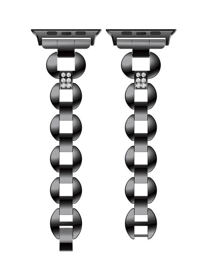 NIBEMINENT Replacement Watch Band For Apple Series 3/2/1 Black - Image 2