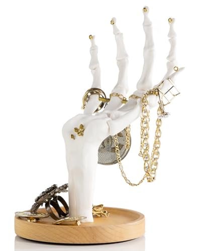 Suck UK Gothic Decor - Skeleton Hand - Gothic Home Decor - Jewelry Holder - Goth Gifts For Women - Jewelry Organizer - Halloween Decorations - Goth Desk Accessories | Ring Holder | Trinket Dish White - Image 1