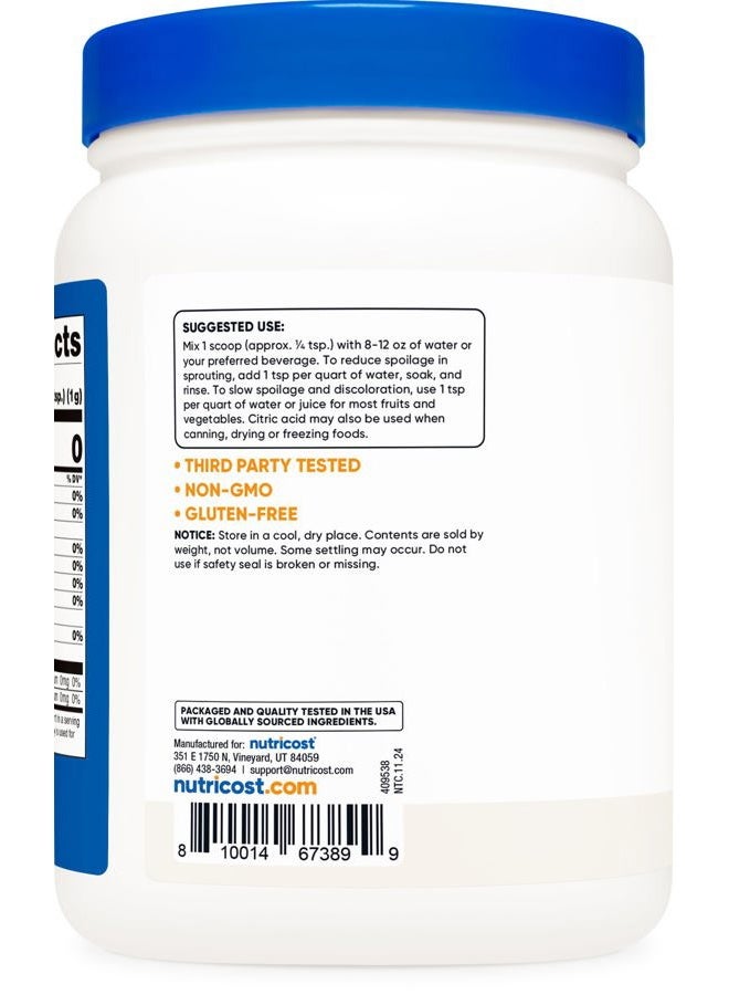 Nutricost مسحوق حمض الستريك (2LB) - غير معدل وراثيًا، خالي من الغلوتين - Image 4