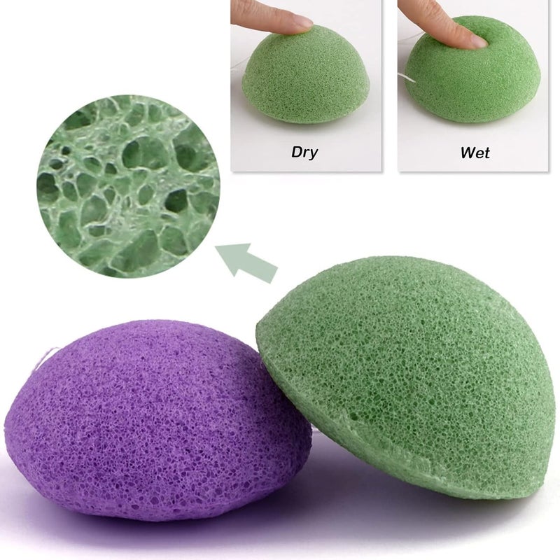 Excefore Natural Konjac Facial Sponges for Gentle Face Cleansing and Exfoliation Deep Pore Facial Cleansing Sponge 6 Pack - Image 4