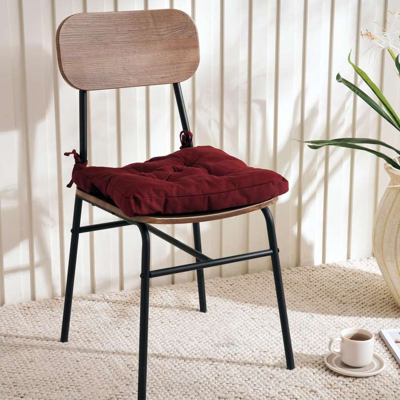 Pan Home Trevor Textured Chairpad 40x40+3cm - Burgundy - 175FBR9900864 - Image 1