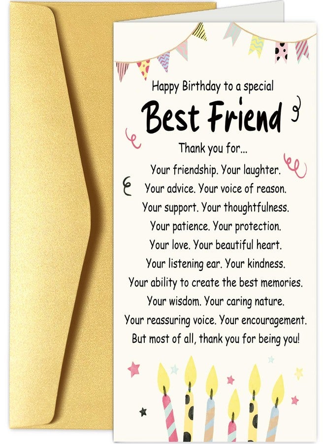 Chenive Birthday Card for Friend, Best Friend Birthday Card, Poem Birthday Card for Bestie BFF Soulmate, Happy Birthday to A Special Best Friend - Image 1