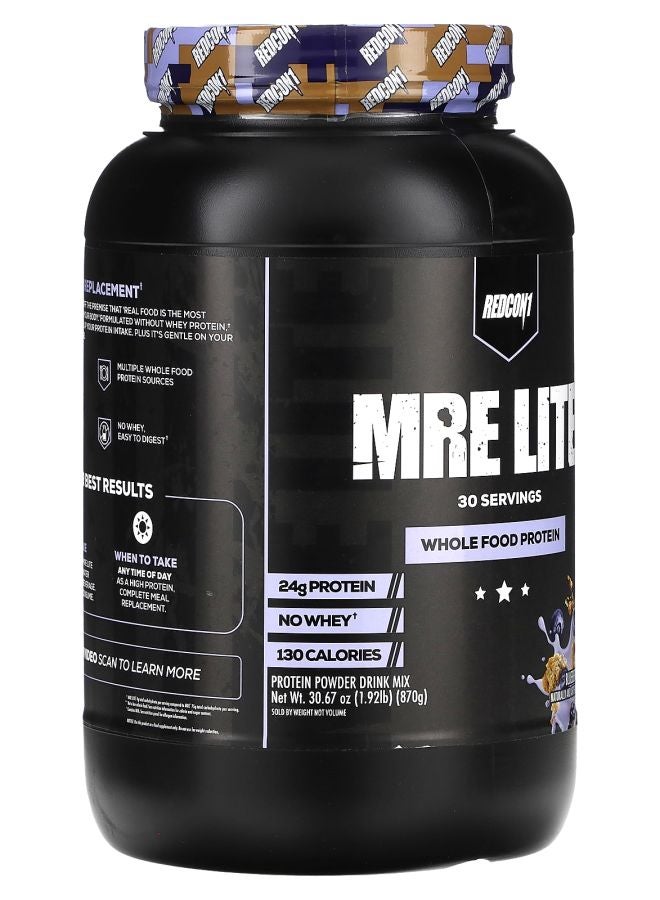 REDCON1 MRE Lite Whole Food Protein Blueberry Cobbler 1.92 lb (870 g) - Image 2