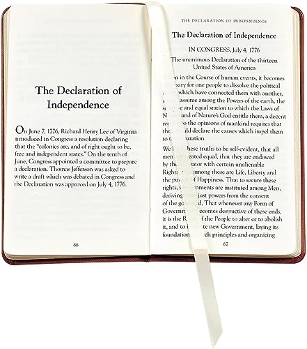 Graphic Image The United States Constitution and Related Documents | Published and Bound in the USA | Genuine Leather Soft Cover | Pocket Size, Burgundy - Image 3