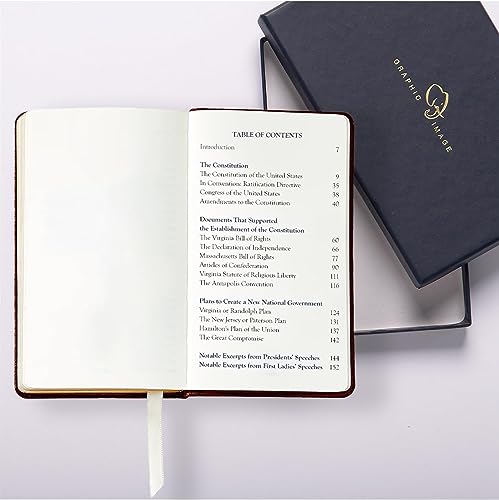 Graphic Image The United States Constitution and Related Documents | Published and Bound in the USA | Genuine Leather Soft Cover | Pocket Size, Burgundy - Image 2