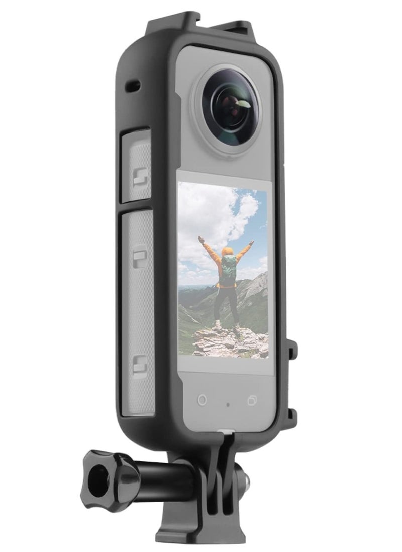 KASTWAVE Cold Shoe PC Plastic Protective Frame with Adapter Mount & Screw for Insta360 X3 Anti-Scratch Camera Accessories  - Image 1