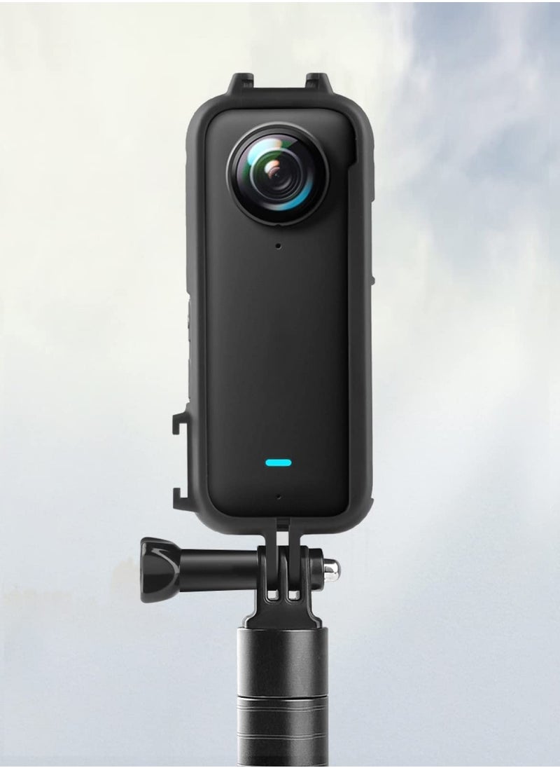 KASTWAVE Cold Shoe PC Plastic Protective Frame with Adapter Mount & Screw for Insta360 X3 Anti-Scratch Camera Accessories  - Image 2