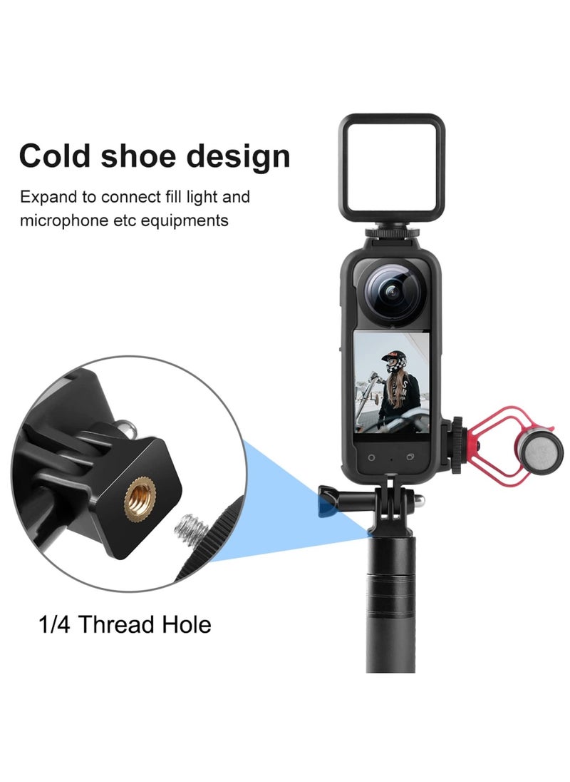 KASTWAVE Cold Shoe PC Plastic Protective Frame with Adapter Mount & Screw for Insta360 X3 Anti-Scratch Camera Accessories  - Image 3