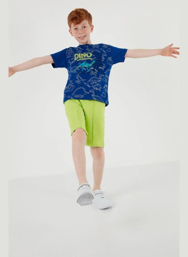 Lela Lela Cotton Printed Crew Neck Short Sleeve Shorts Suit Boy's SET 6212020