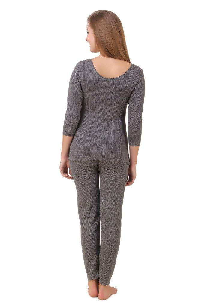 HAP Women's Quilted Thermal Set Top & Trouser Set (Dark Grey)_XS - Image 3