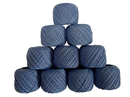 AVIROM Crochet Thread Set10 Ball Crochet Cotton Thread Yarn for Knitting Crocheting and Craft MakingSize 20G5560M Made in India Sky Color - Image 1