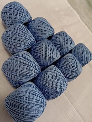AVIROM Crochet Thread Set10 Ball Crochet Cotton Thread Yarn for Knitting Crocheting and Craft MakingSize 20G5560M Made in India Sky Color - Image 2