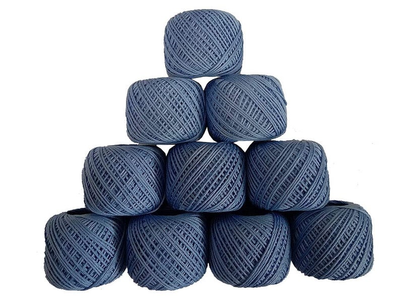 AVIROM Crochet Thread Set10 Ball Crochet Cotton Thread Yarn for Knitting Crocheting and Craft MakingSize 20G5560M Made in India Sky Color - Image 3