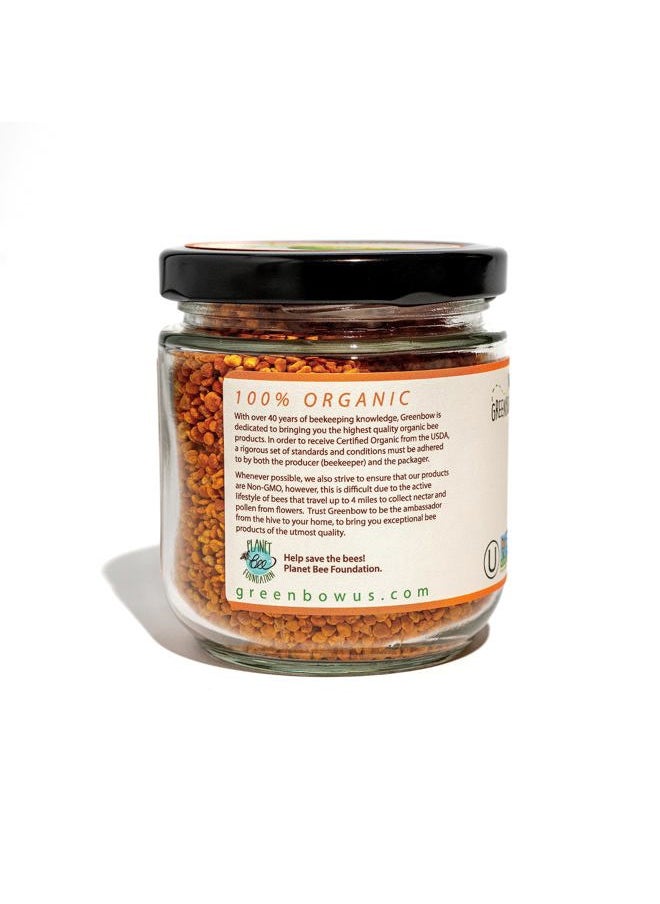 greenbow - Organic Bee Pollen - 100% USDA Certified Organic, Non-GMO, Halal, Kosher Certified, Pure & Natural Bee Pollen - Superfood Packed with Proteins, Vitamins & Minerals - Gluten Free - 155g - Image 1