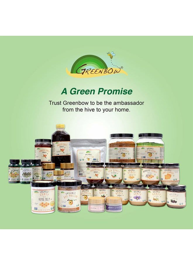 greenbow - Organic Bee Pollen - 100% USDA Certified Organic, Non-GMO, Halal, Kosher Certified, Pure & Natural Bee Pollen - Superfood Packed with Proteins, Vitamins & Minerals - Gluten Free - 155g - Image 1