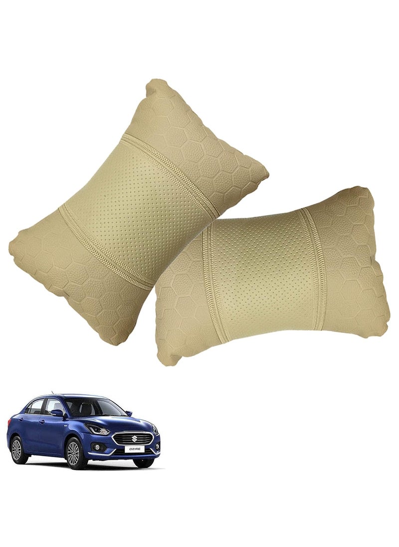 Adroitz Adroitz Beige Car Seat Neck Rest Cushion Pillow in Football PrintSet of 2 for Swift Dzire_PR437  - Image 1