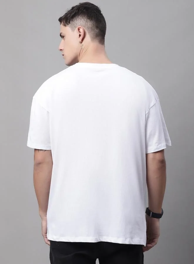 Take Two Men White Graphic Print Oversized T-Shirt By Door74