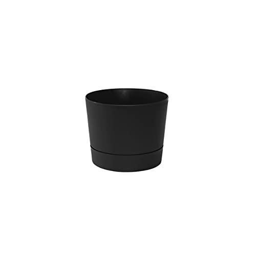 Root & Vessel Majestic Mid-Century Modern Low Profile Cylinder Pot, Matte Black, 4.5" - Image 5