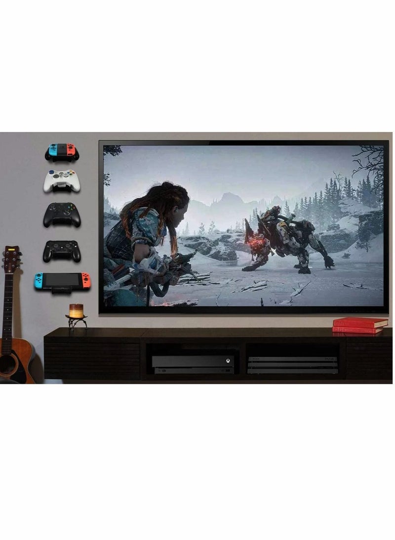 Captaintech Game Controller Holder Stand Wall Mount, Holder for PS4/Nintendo Switch/Xbox One/Steam/PC Controller, Adhesive Game Controller Stand Wall Mount (2pcs Black) - Image 2