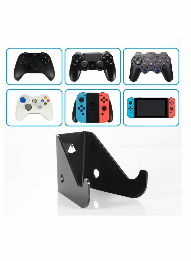 Captaintech Game Controller Holder Stand Wall Mount, Holder for PS4/Nintendo Switch/Xbox One/Steam/PC Controller, Adhesive Game Controller Stand Wall Mount (2pcs Black) - Image 3