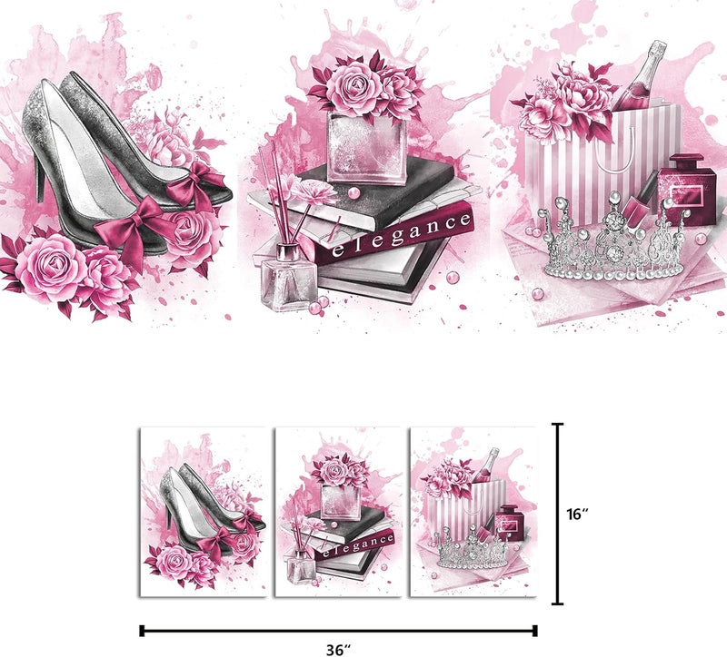 Kalormore Pink Splash Fashion Canvas Art Set - Image 2