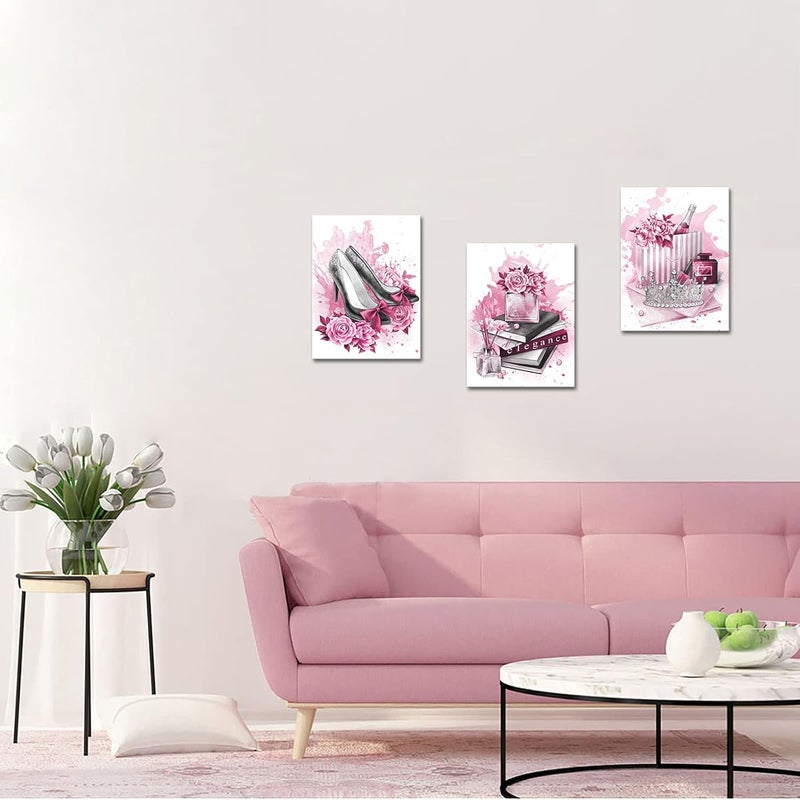 Kalormore Pink Splash Fashion Canvas Art Set - Image 4