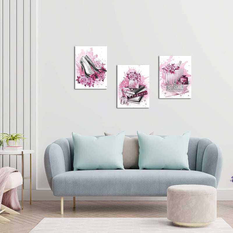 Kalormore Pink Splash Fashion Canvas Art Set - Image 5