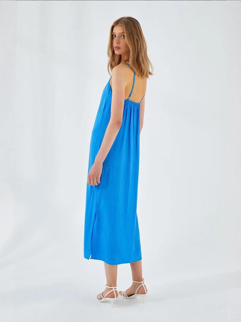 Mixray V-Neck Slit Midi Dress - Image 5