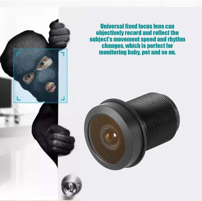 klarako Standard M12 Thread Interface 180°Fisheye Lens, 1.44mm 1/2.5 Wide Angle 5MP HD Lens for CCTV Surveillance Camera - Image 2