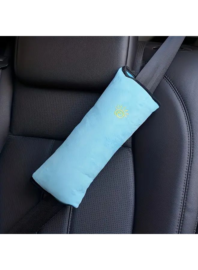 Pink Two Pack Soft Headrest Neck Support Pillow For Car Seat Belt Comfort - Image 3