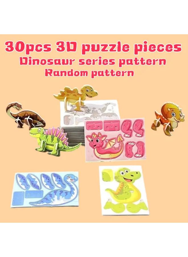 CT Dinosaur Puzzle 3D 30Pcs Educational DIY Paper Craft For Kids Birthday Gifts - Image 4