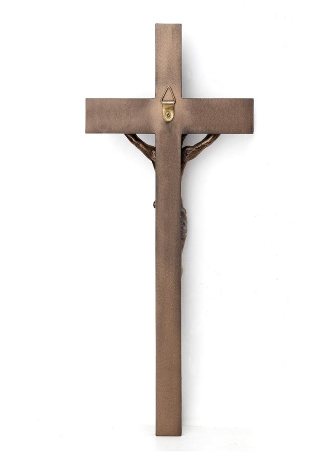 Veronese Design 10 Inch Jesus on Crucifix Cold Cast Resin Antique Bronze Finish Wall Sculpture - Image 5