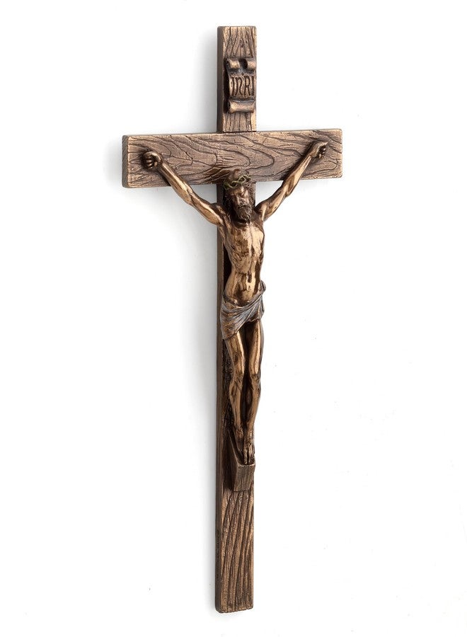 Veronese Design 10 Inch Jesus on Crucifix Cold Cast Resin Antique Bronze Finish Wall Sculpture - Image 2