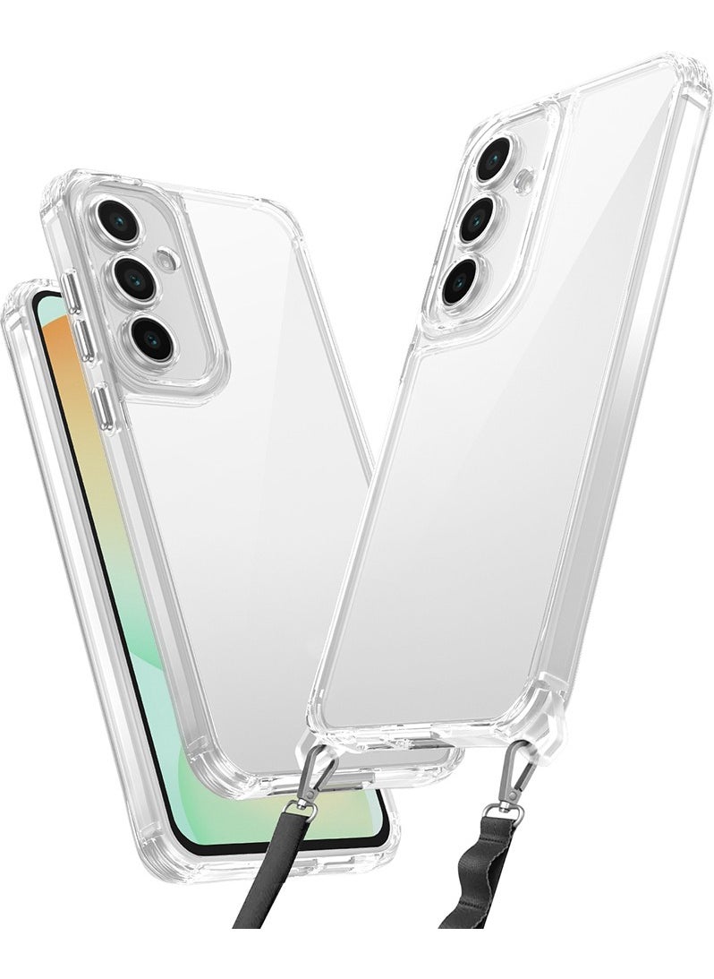 Rona Store Galaxy A55 Compatible Airbag Attachable Hanger Snap Silicone Cover-Transparent  - Image 1