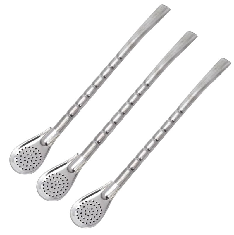 Yerba Mate Straw Stainless Steel With Filter Spoon Pack of 3 - Image 1