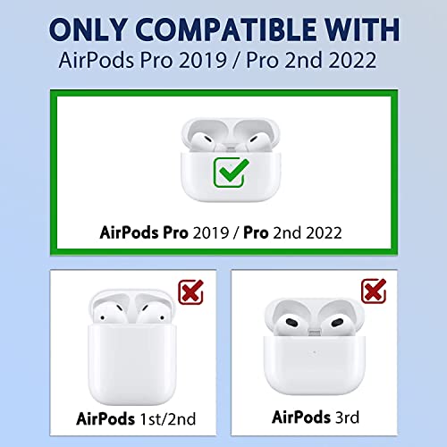 Meyaar Compatible for AirPods Pro 2nd Generation Case Cover with Keychain, Soft Silicone Skin Case Cover Full Protective (Only Silicone Cover) (Peach Kitty) - Image 2