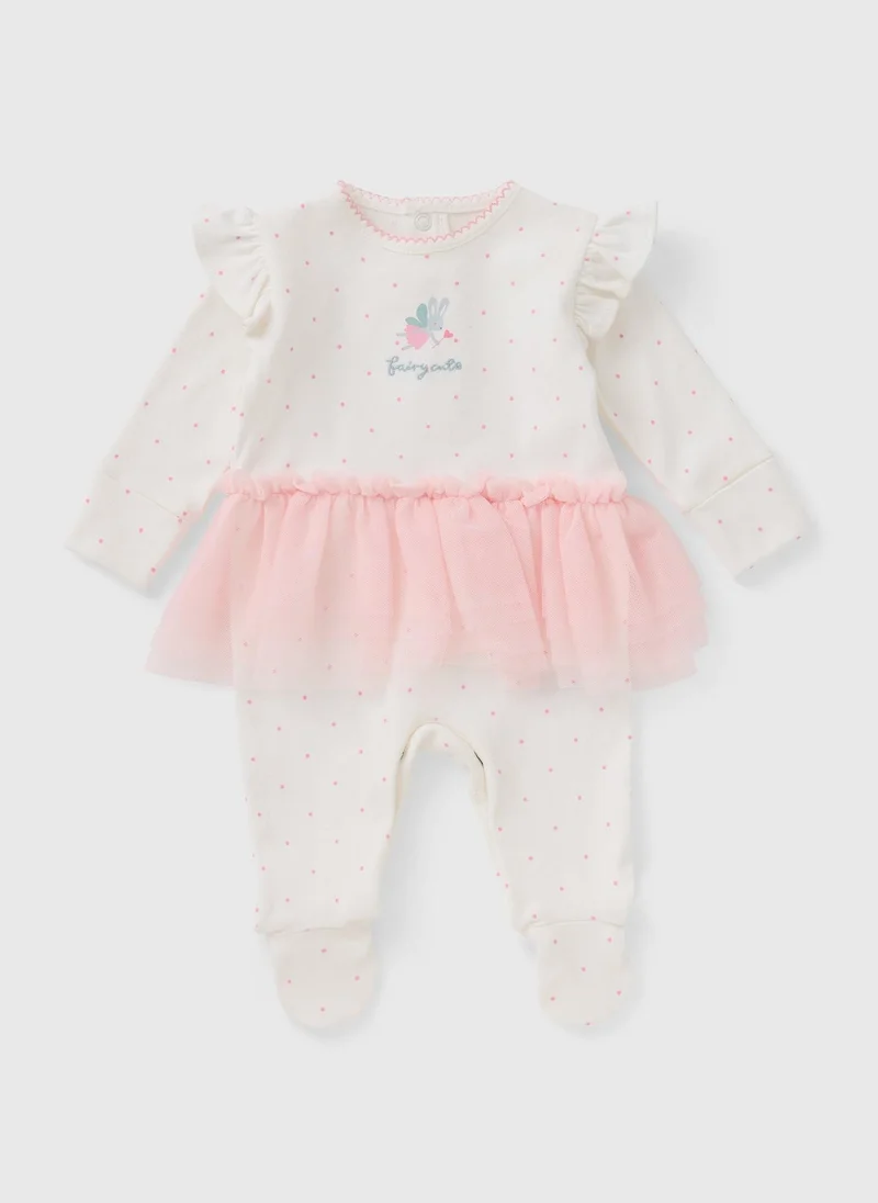 Matalan Baby Pink Mouse Tutu Sleepsuit
