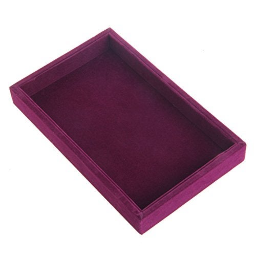 Youngy Velvet Jewelry Tray, Stackable Showcase Display Organizer for Ring Earring Necklace Pendants Bracelet Purple - Image 1