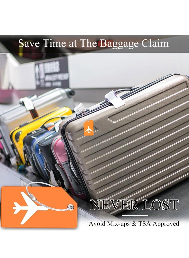 6 حزمة السيليكون علامات الأمتعة للحقائب لتحديد الأمتعة بسرعة حقيبة اليد حقائب السفر (الأصفر) - Image 4