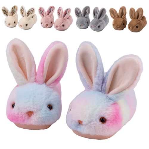 Fadezar Toddler Rabbit Winter Slippers Soft Plush Indoor Bunny Slippers for Girls Boys Blue Purple 56 toddler CN 140 - Image 1