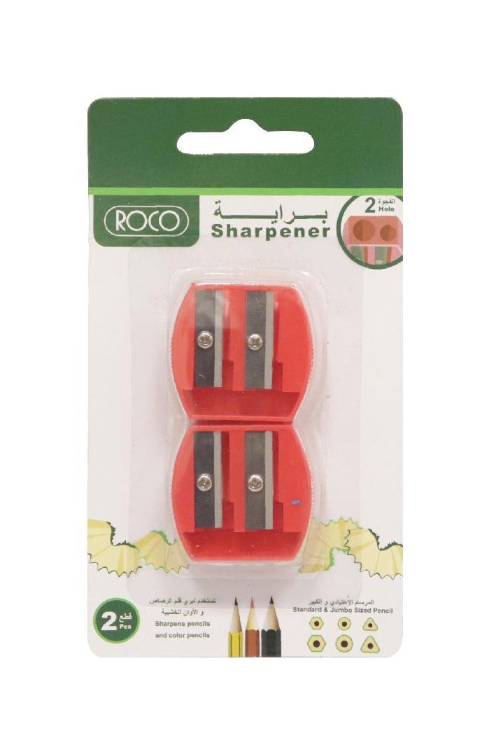 ROCO Pocket Sharpener 2 Holes Assorted Color - Image 1