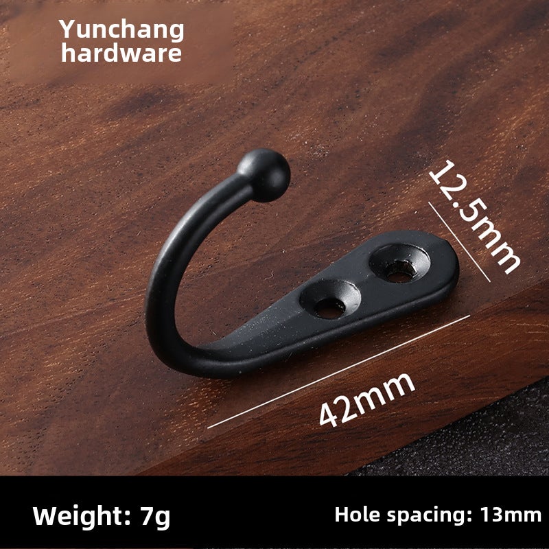 Antique Alloy Mini Hook 2-Hole for Hanging Black 42*12.5mm Black 42*12.5mm