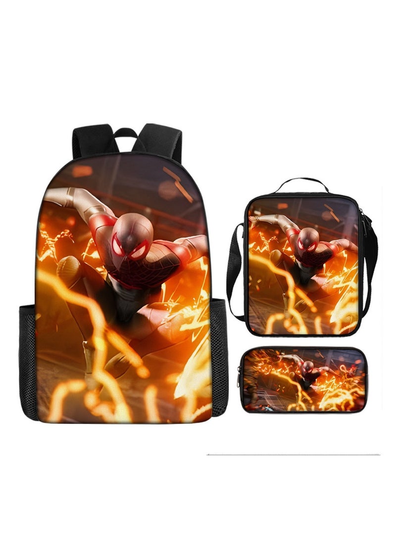 Backpacker Spider-Man Cartoon Digital Printing Children's Student School Bag Backpack 29*16*42CM + Shoulder Bag 19*6*23CM + Pencil Case 24*7*11CM Three-piece Set - Image 1