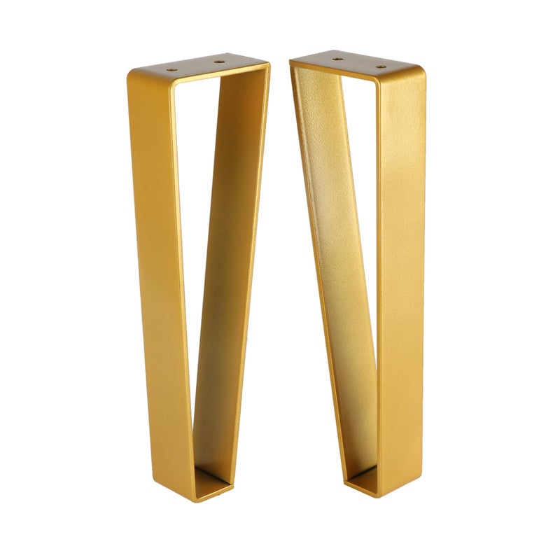 Osring 14 Inch Trapezoid Furniture Legs 4pcs Solid Steel Furniture Hairpin Leg for Side Table TV Stand and Cabinet Gold - Image 5