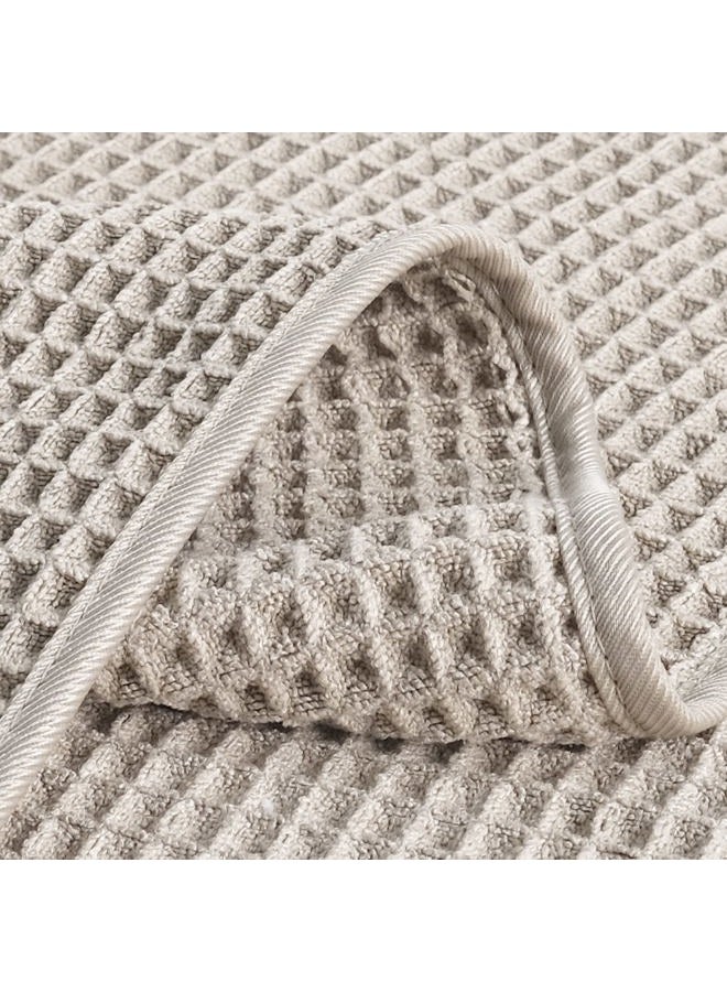 Polyte Microfiber Lint Free Hand Towel, 16 x 30 in, 4 Pack (Beige, Waffle Weave) - Image 4