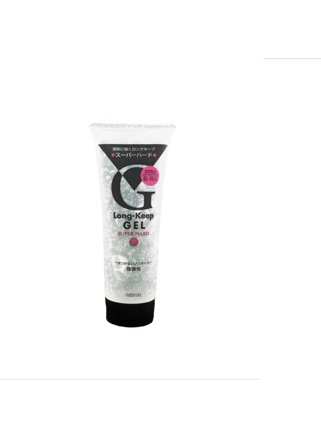 MANDOM Long-Keep Gel Super Hard 225g (mens hair gel, hair gel hair styling, hair styling men) - Image 1