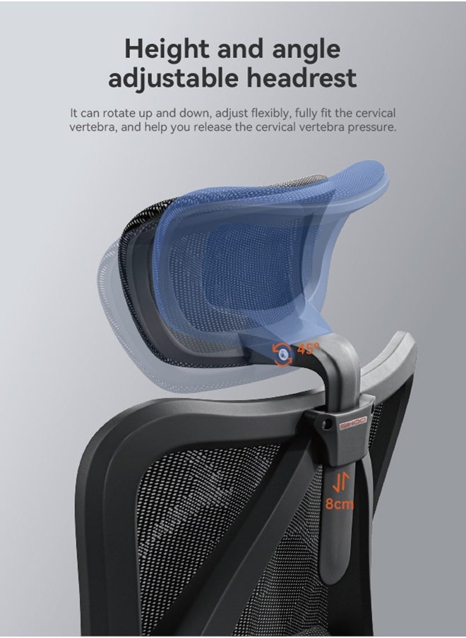 SIHOO - Sihoo M57 Ergonomic Office Chair with 3 Way Armrests, Lumbar Support, Adjustable Headrest, High Back Tilt Function, Black - Image 1