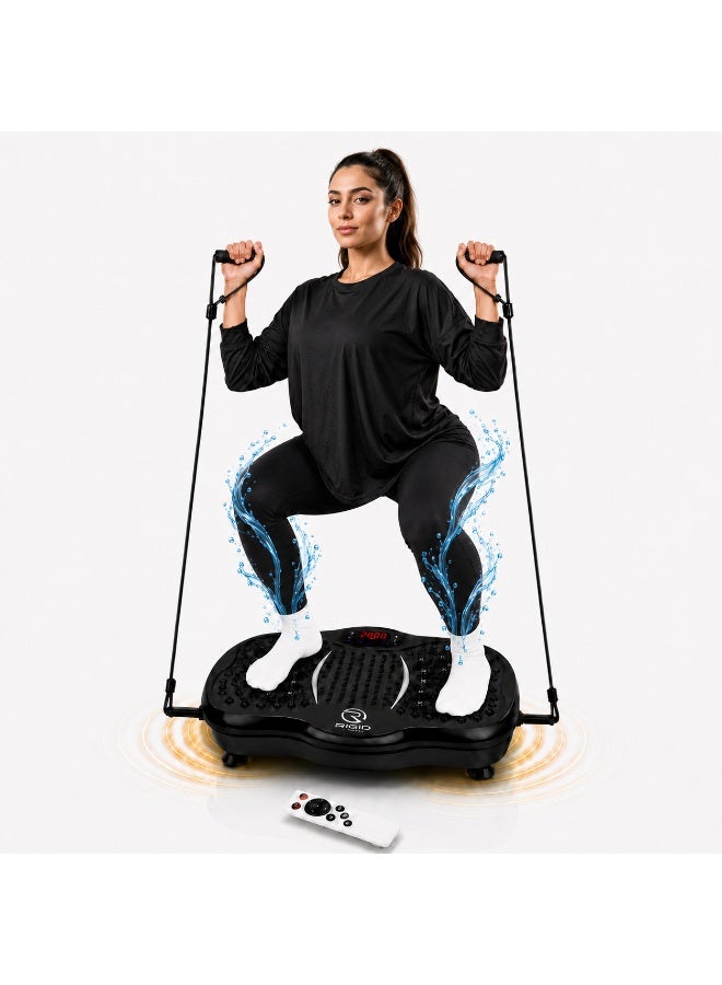 RIGID FITNESS Vibration Platform Exercise Machine with Remote Control - 2 Resistance Bands, P1-P5 Modes & 1-99 Speed Levels - Touchscreen, Bluetooth Speaker & USB Port - Support up to 150kg/330lbs - Image 1