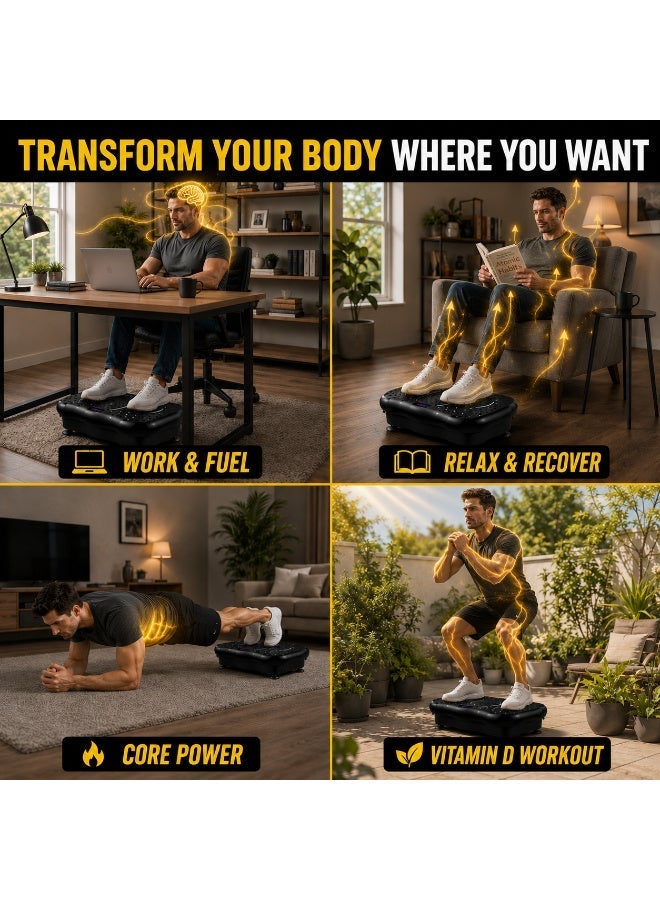 RIGID FITNESS Vibration Platform Exercise Machine with Remote Control - 2 Resistance Bands, P1-P5 Modes & 1-99 Speed Levels - Touchscreen, Bluetooth Speaker & USB Port - Support up to 150kg/330lbs - Image 3
