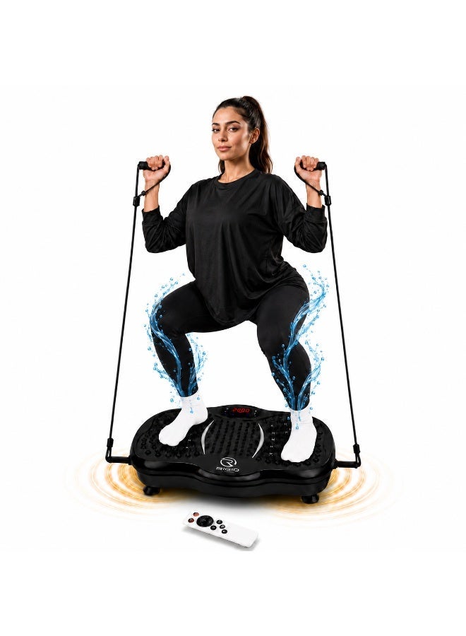 RIGID FITNESS Vibration Platform Exercise Machine with Remote Control - 2 Resistance Bands, P1-P5 Modes & 1-99 Speed Levels - Touchscreen, Bluetooth Speaker & USB Port - Support up to 150kg/330lbs - Image 1